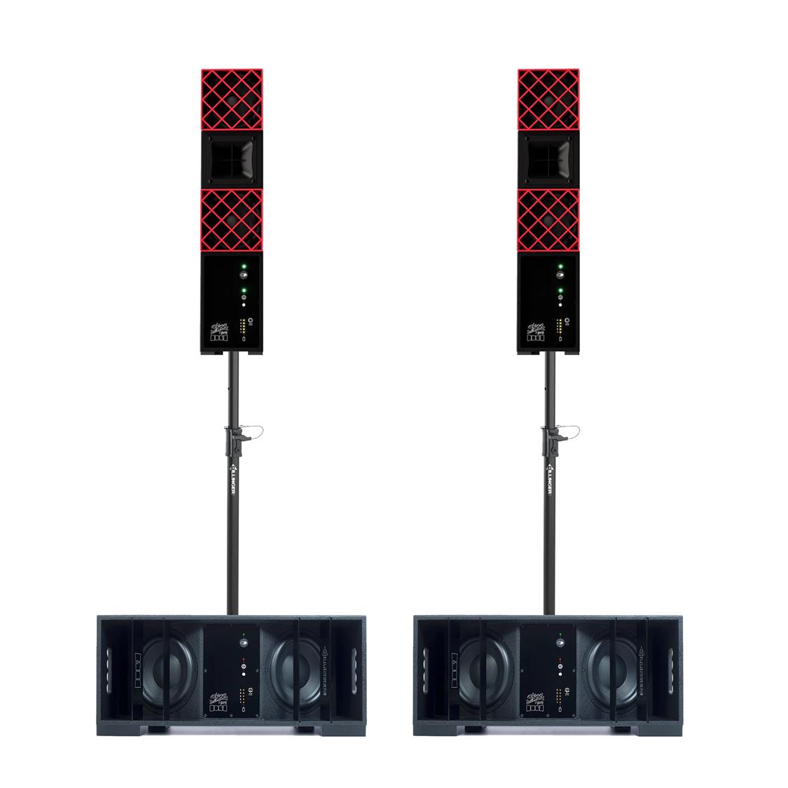 DILLINGER LABS DFA + DFB PAIRED SPEAKER & SUBWOOFER BATTERY POWERED WIRELESS PRO AUDIO KIT