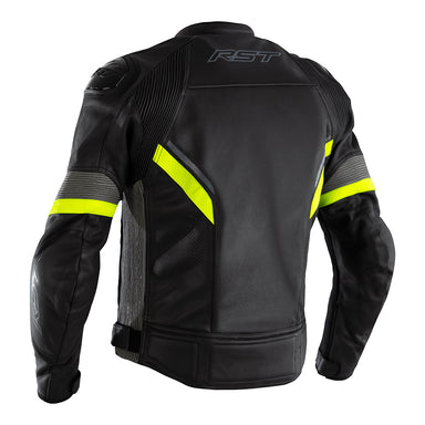 RST SABRE CE LEATHER JACKET [BLACK GREY FLO YELLOW