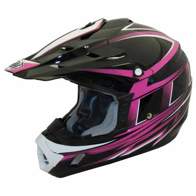 TH-TX12-BP-size - THH TX12 offroad/dirt helmet in black/pink #17 colourway is available for adults and youth
